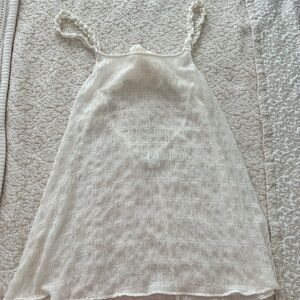 wild fable Cream Textured Lace-Trim Swim Coverup